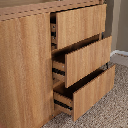 Dressoir melamine lichtbruin 160cm Cassie