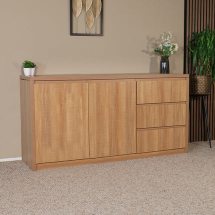 Dressoir melamine lichtbruin 160cm Cassie