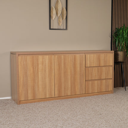 Dressoir melamine lichtbruin 180cm Cassie