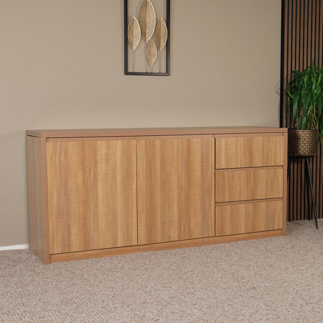 Dressoir melamine lichtbruin 180cm Cassie