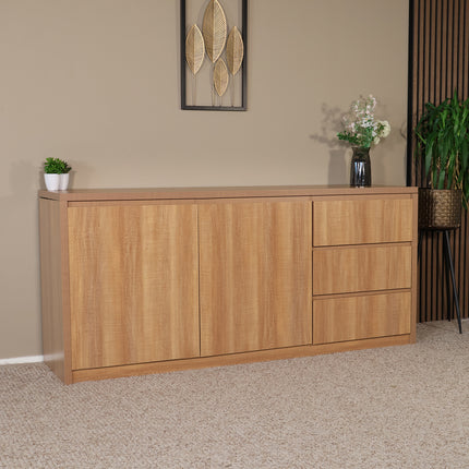 Dressoir melamine lichtbruin 180cm Cassie