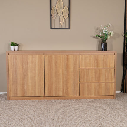 Dressoir melamine lichtbruin 180cm Cassie