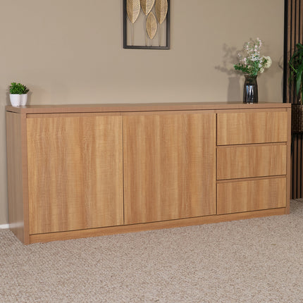 Dressoir melamine lichtbruin 200cm Cassie