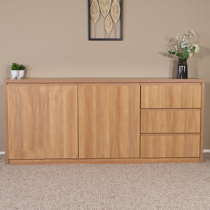 Dressoir melamine lichtbruin 200cm Cassie