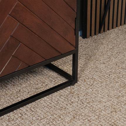 Dressoir visgraat mangohout 180cm walnoot Cody