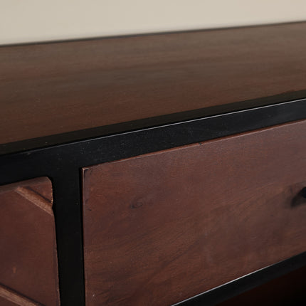 Dressoir visgraat mangohout 180cm walnoot Cody