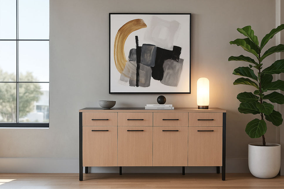 Dressoir melamine lichtbruin 180cm Alex