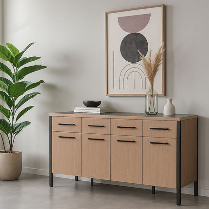 Dressoir melamine lichtbruin 180cm Alex