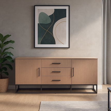 Dressoir melamine lichtbruin 180cm Hazel