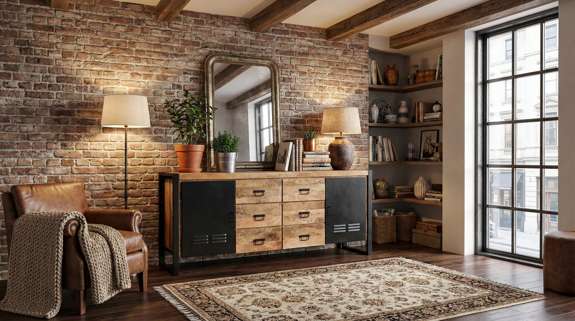 Dressoir mangohout 200cm bruin Jazzy