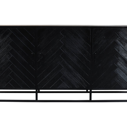 Dressoir visgraat mangohout 180cm zwart Lita