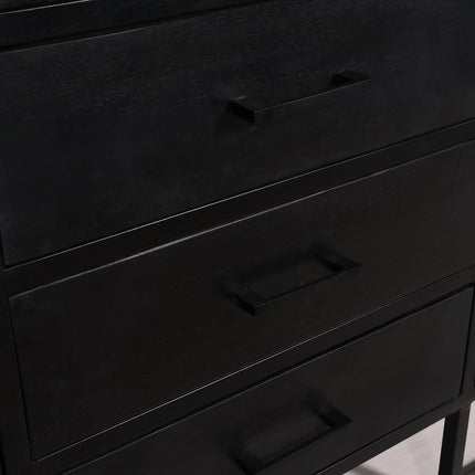 Dressoir visgraat mangohout 160cm zwart Cody