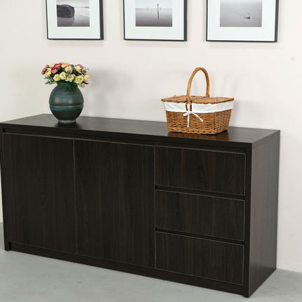 Dressoir melamine donker walnoot 160cm Cassie