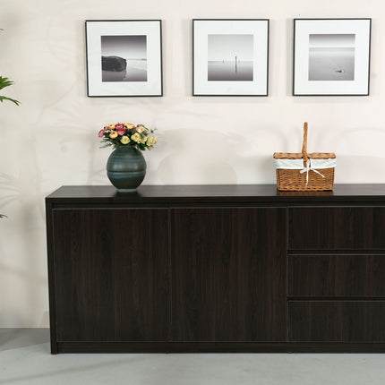 Dressoir melamine donker walnoot 180cm Cassie