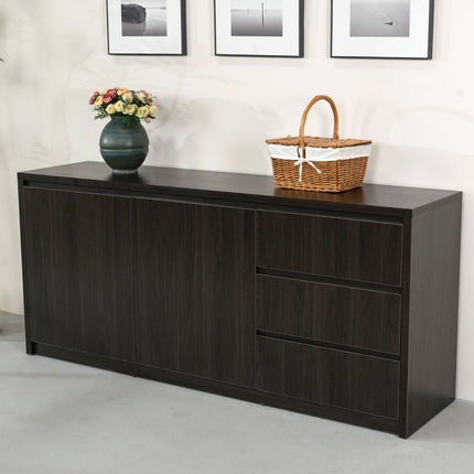 Dressoir melamine donker walnoot 180cm Cassie
