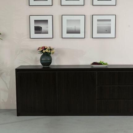 Dressoir melamine donker walnoot 200cm Cassie