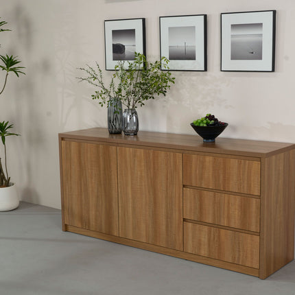 Dressoir melamine lichtbruin 180cm Cassie