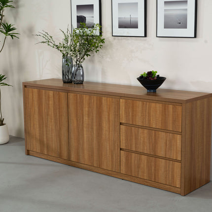 Dressoir melamine lichtbruin 200cm Cassie