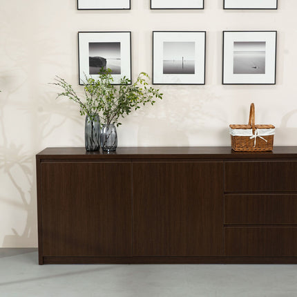 Dressoir melamine walnoot 200cm Cassie