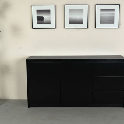 Dressoir melamine zwart 160cm Cassie