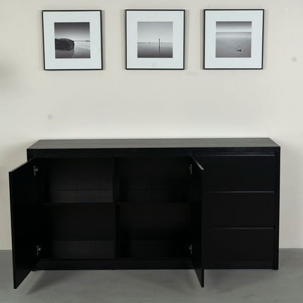 Dressoir melamine zwart 160cm Cassie