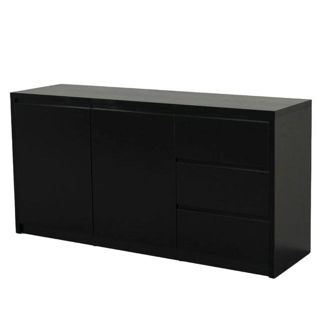 Dressoir melamine zwart 160cm Cassie