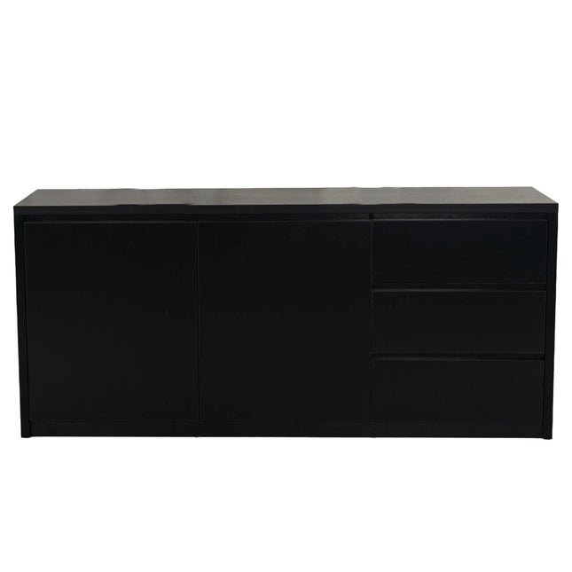Dressoir melamine zwart 180cm Cassie