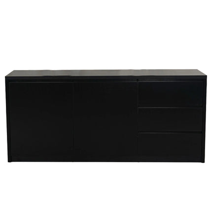 Dressoir melamine zwart 180cm Cassie