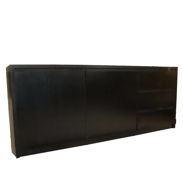 Dressoir melamine zwart 200cm Cassie
