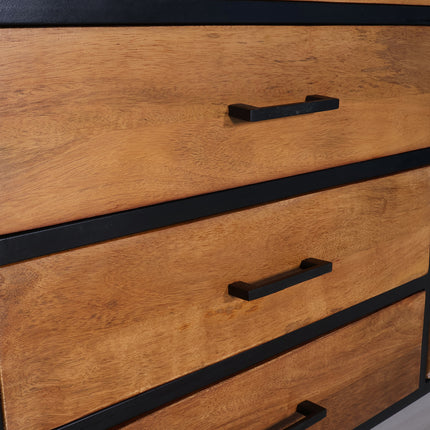 Dressoir visgraat mangohout 180cm bruin Cody