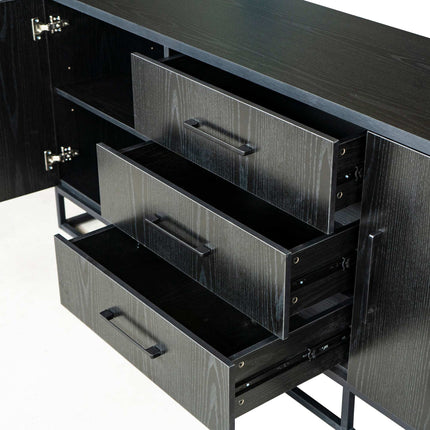 Dressoir melamine zwart 180cm Hazel