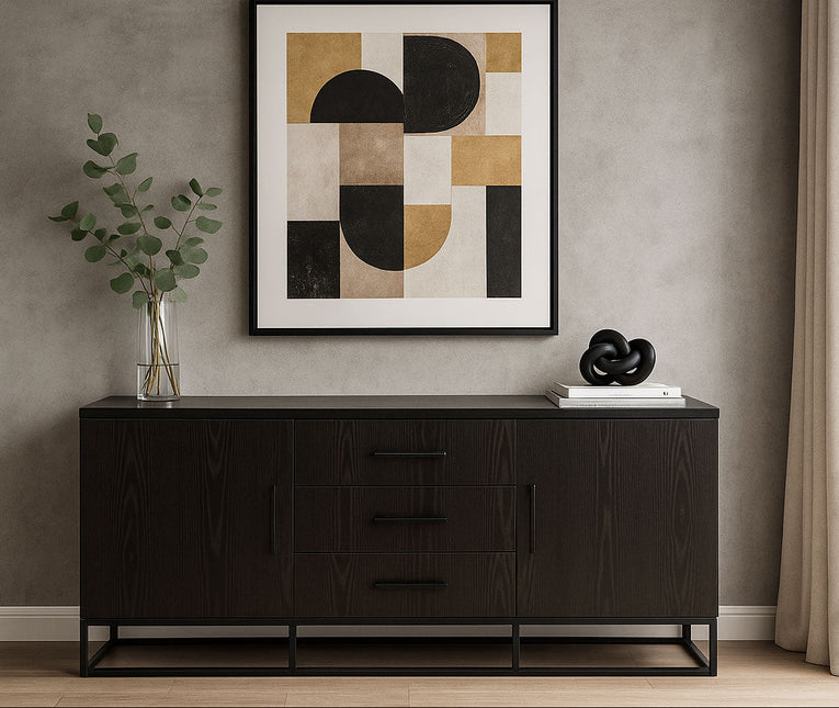 Dressoir melamine zwart 180cm Hazel