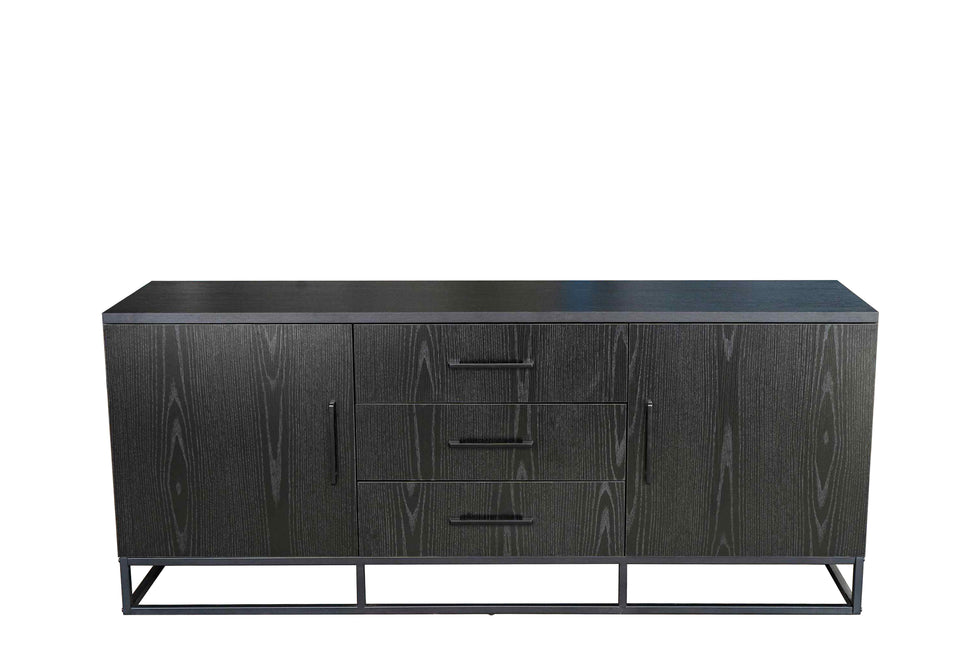 Dressoir melamine zwart 180cm Hazel