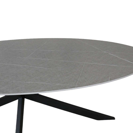 Eettafel ovaal 235cm Figo marmerlook grijs ovale tafel