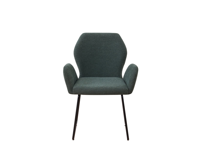SET DEAL: 6 Eetkamerstoelen geweven stof donkergroen Miley