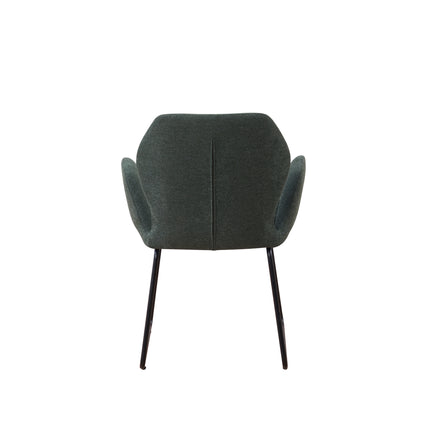 SET DEAL: 6 Eetkamerstoelen geweven stof donkergroen Miley