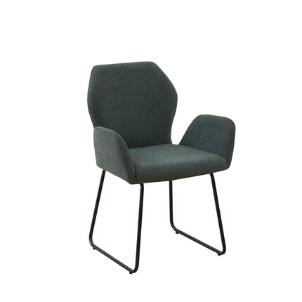 SET DEAL: 6 Eetkamerstoelen geweven stof donkergroen Miley