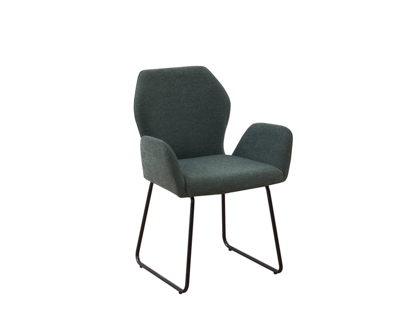 SET DEAL: 6 Eetkamerstoelen geweven stof donkergroen Miley