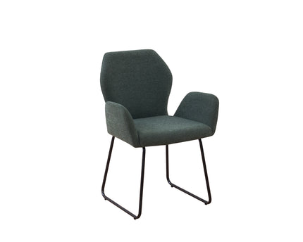SET DEAL: 6 Eetkamerstoelen geweven stof donkergroen Miley