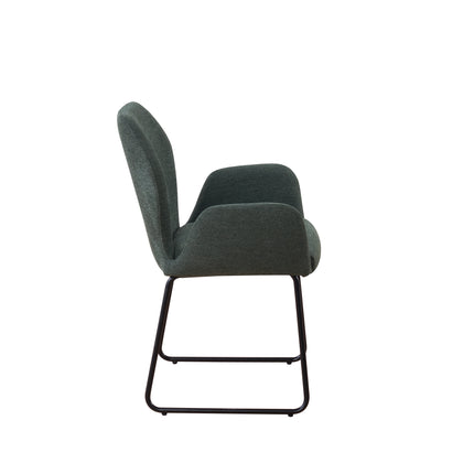 SET DEAL: 6 Eetkamerstoelen geweven stof donkergroen Miley