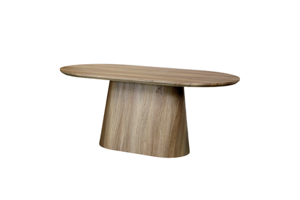 Eettafel Japandi ovaal Saga 180cm lichtbruin MDF