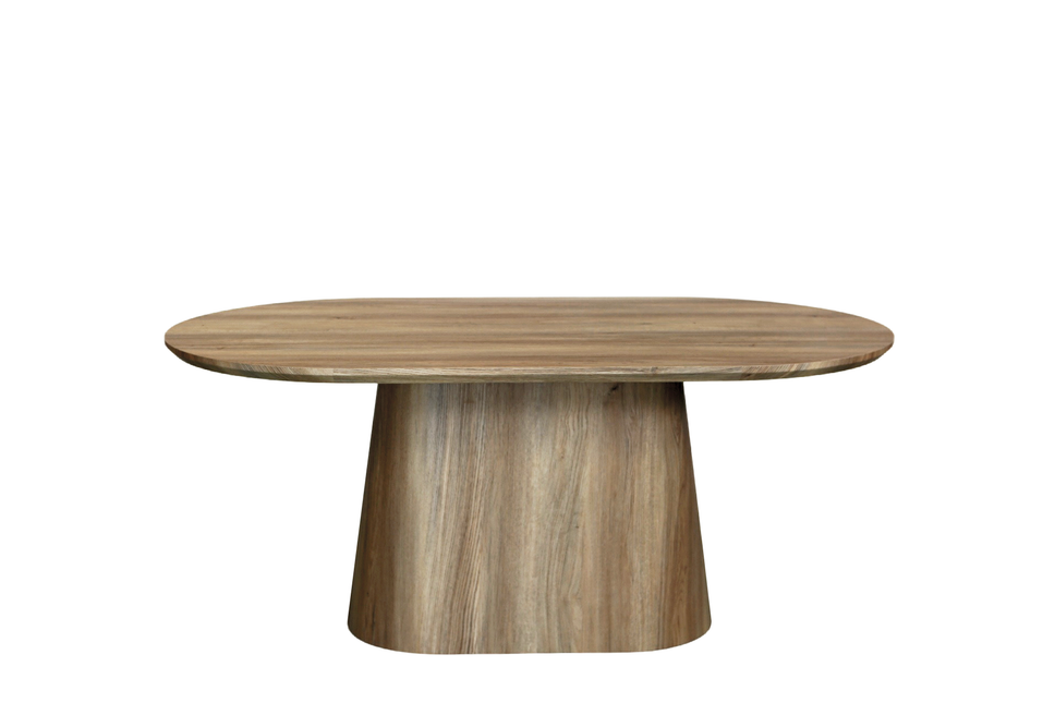 Eettafel Japandi ovaal Saga 180cm lichtbruin MDF