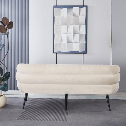 Eetkamerbank Quinn 180cm beige chenille