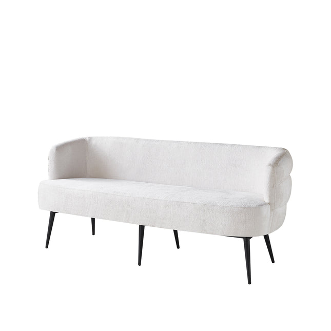 Eetkamerbank Quinn 180cm wit chenille