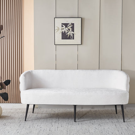 Eetkamerbank Quinn 180cm wit chenille