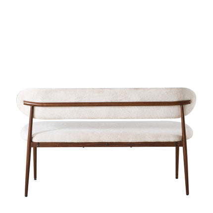 Eetkamerbank Japandi 140cm beige Reika walnoot