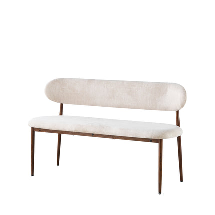 Eetkamerbank Japandi 140cm beige Reika walnoot