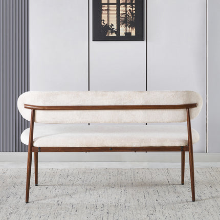 Eetkamerbank Japandi 140cm beige Reika walnoot