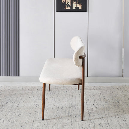 Eetkamerbank Japandi 140cm beige Reika walnoot