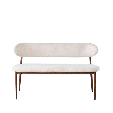 Eetkamerbank Japandi 140cm beige Reika walnoot